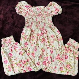 Sweet Honey rose bud smocked romper